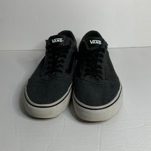 Gray, black and white low top Vans size 9.5 men’s